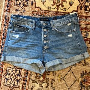NWT Lucky boyfriend denim shorts with button fly, no stretch